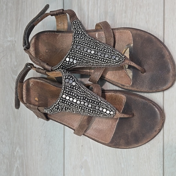 Aetrex Women Brown Beaded Thong Sandals Shoes Sz 39/8.5 - Picture 3 of 14